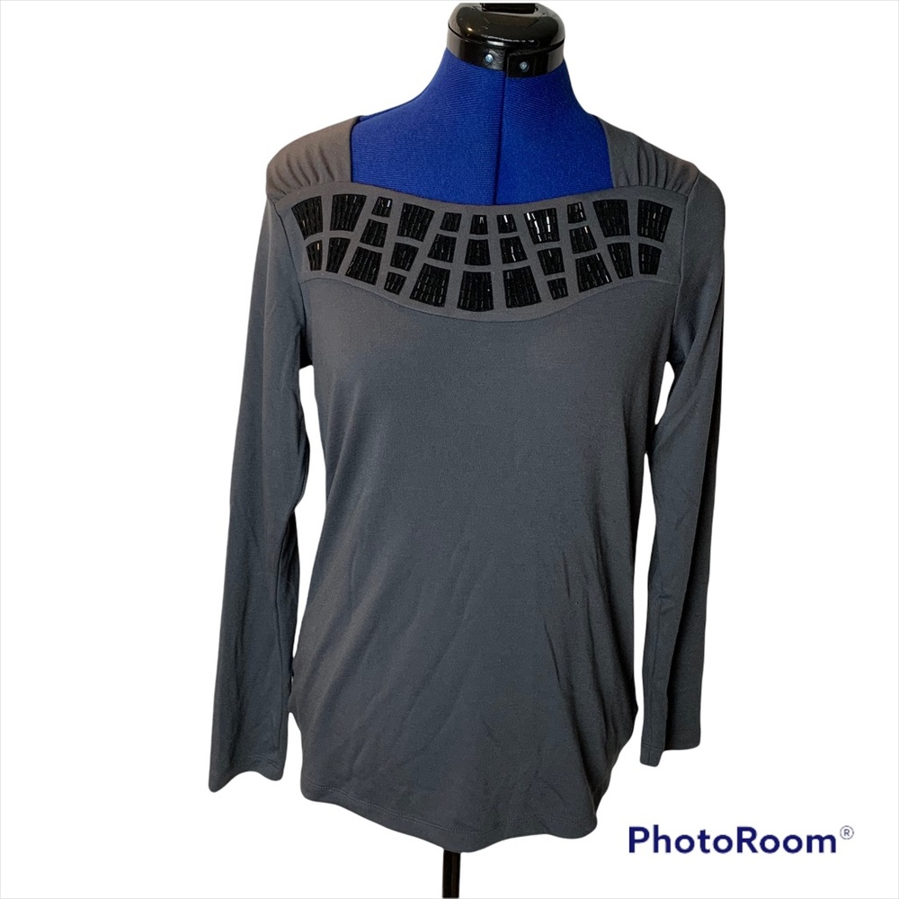 💝 FREE with Purchase - Bob Mackie Wearable Art Beaded Long Sleeve Top